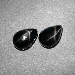 5.12 ct Black Star Diopside Stone, Natural Star Diopside in Pear Cabochon Shape for Sale