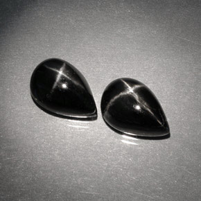 5.06 ct Black Star Diopside Stone, Natural Star Diopside in Pear Cabochon Shape for Sale
