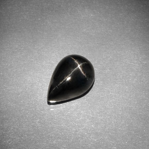 2.75 ct Black Star Diopside Stone, Natural Star Diopside in Pear Cabochon Shape for Sale