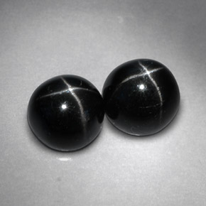 4.34 ct Black Star Diopside Stone, Natural Star Diopside in Round Cabochon Shape for Sale