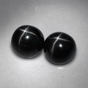 Star Diopside Gemstone in 7 mm (calibrated) Size for Sale, Star Diopside Stone in Black Color
