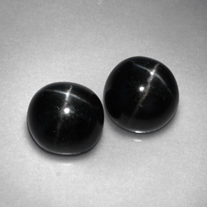 4.34 ct Black Star Diopside Stone, Natural Star Diopside in Round Cabochon Shape for Sale
