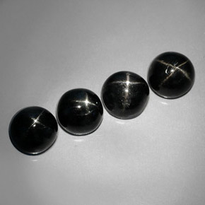 8.90 ct Black Star Diopside Gemstone, Star Diopside Gem in Round Cabochon Shape for Sale.