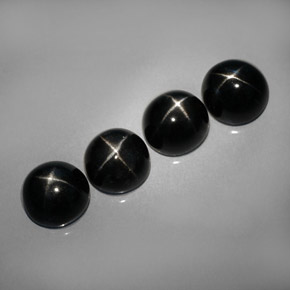 Star Diopside Gemstone in 7 mm (calibrated) Size for Sale, Star Diopside Stone in Black Color