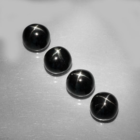 9.12 ct Black Star Diopside Gemstone, Star Diopside Gem in Round Cabochon Shape for Sale.