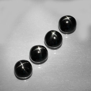 9.12 ct Black Star Diopside Stone, Natural Star Diopside in Round Cabochon Shape for Sale