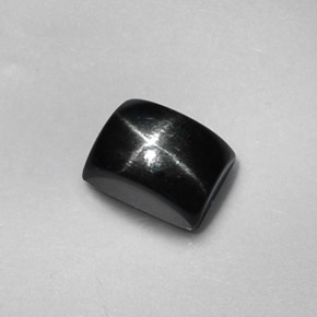 1.94 ct Black Star Diopside Gemstone, Star Diopside Gem in Baguette Cabochon Shape for Sale.