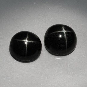 3.83 ct Black Star Diopside Stone, Natural Star Diopside in Round Cabochon Shape for Sale