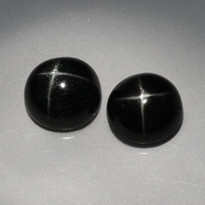 Star Diopside Gemstone in 7 mm (calibrated) Size for Sale, Star Diopside Stone in Black Color
