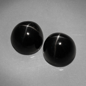 Star Diopside Gemstone in 7.3 mm Size for Sale, Star Diopside Stone in Black Color