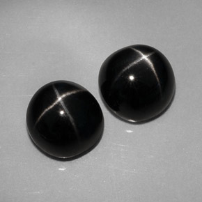 4.63 ct Black Star Diopside Stone, Natural Star Diopside in Round Cabochon Shape for Sale