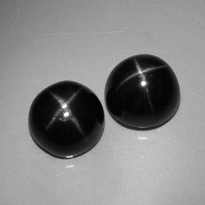 4.26 ct Black Star Diopside Gemstone, Star Diopside Gem in Round Cabochon Shape for Sale.