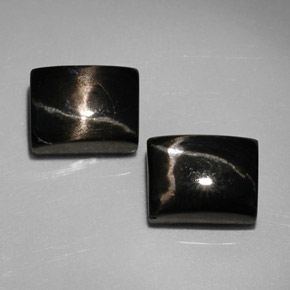 5.82 ct Black Star Diopside Stone, Natural Star Diopside in Baguette Cabochon Shape for Sale