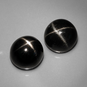 5.39 ct Black Star Diopside Stone, Natural Star Diopside in Round Cabochon Shape for Sale