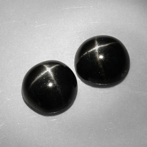 3.39 ct Black Star Diopside Gemstone, Star Diopside Gem in Round Cabochon Shape for Sale.