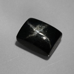Star Diopside Gemstone in 8.1 x 6.1 mm Size for Sale, Star Diopside Stone in Black Color