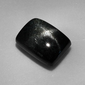 1.87 ct Black Star Diopside Gemstone, Star Diopside Gem in Baguette Cabochon Shape for Sale.