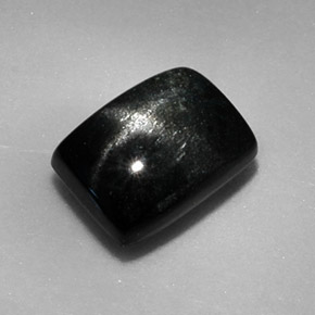 1.87 ct Black Star Diopside Stone, Natural Star Diopside in Baguette Cabochon Shape for Sale