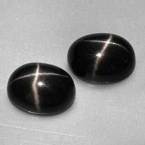 Star Diopside Gemstone in 9 x 7 mm (calibrated) Size for Sale, Star Diopside Stone in Black Color