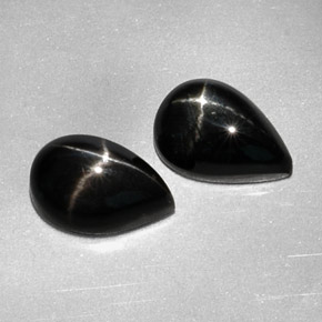 5.40 ct Black Star Diopside Stone, Natural Star Diopside in Pear Cabochon Shape for Sale