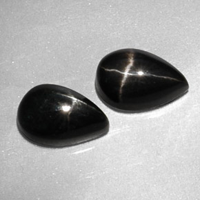 4.00 ct Black Star Diopside Stone, Natural Star Diopside in Pear Cabochon Shape for Sale