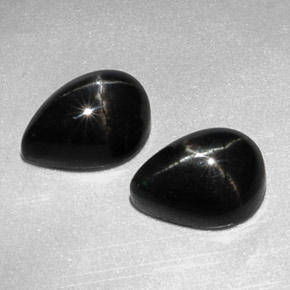 6.36 ct Black Star Diopside Stone, Natural Star Diopside in Pear Cabochon Shape for Sale