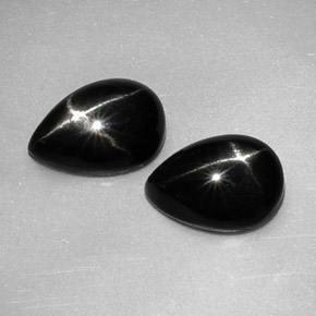 4.79 ct Black Star Diopside Stone, Natural Star Diopside in Pear Cabochon Shape for Sale