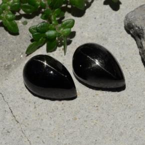 3ct Pear Cabochon Black Star Diopside for sale thumb image of 3ct Pear Cabochon Black Star Diopside (ID: 480426)