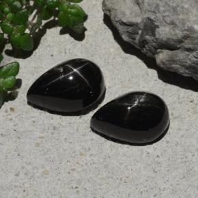 Black Star Diopside Gem - 1.9ct Pear Cabochon (ID: 480429)