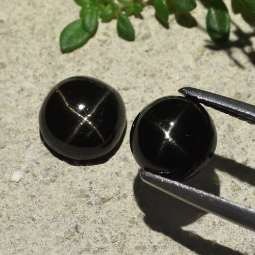 Negro Diópsido Estrella Gema - 1.7ct Cabujón Redondo (ID: 480546)