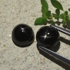Negro Diópsido Estrella Gema - 1.8ct Cabujón Redondo (ID: 480549)