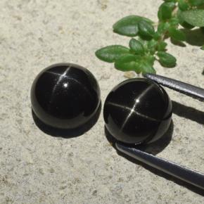 Black Star Diopside Gem - 3.5ct Round Cabochon (ID: 480555)