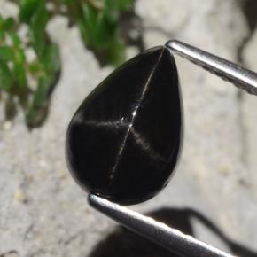 Black Star Diopside Gem - 2.7ct Pear Cabochon (ID: 480577)