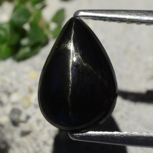 Negro Diópsido Estrella Gema - 2.4ct Cabujón Pera (ID: 480596)