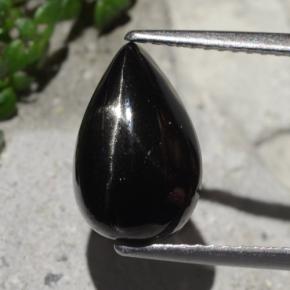 Черный Звездчатый Диопсид Камень - 4.1ct Груша Кабошон (ID: 480634)