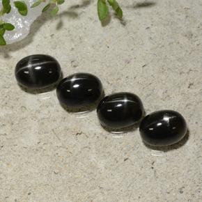 Schwarz Sterndiopsid Edelstein - 1.9ct Oval Cabochon (ID: 499270)