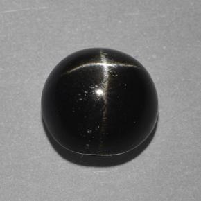 Schwarz Sterndiopsid Edelstein - 4.1ct Rund Cabochon (ID: 501759)
