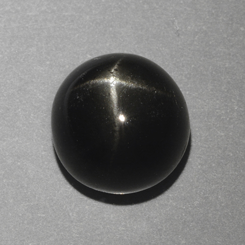 Negro Diópsido Estrella Gema - 4.6ct Cabujón Redondo (ID: 501766)