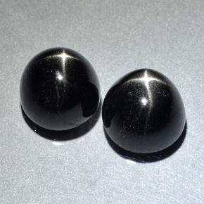 Black Star Diopside Gem - 4.7ct Round Cabochon (ID: 502184)