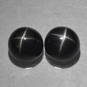 10.09 ctw Black Star Diopside Stones, Natural Star Diopside in Round Cabochon Shape for Sale