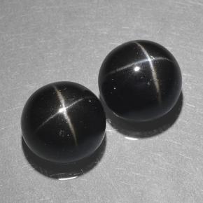 Star Diopside Gemstones in 9 mm (calibrated) Size for Sale, Star Diopside Stones in Black Color