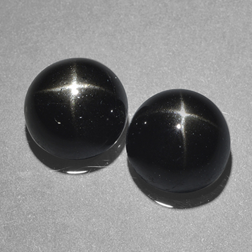 Negro Diópsido Estrella Gema - 4.5ct Cabujón Redondo (ID: 502621)