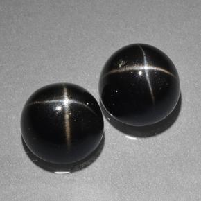 Star Diopside Gemstones in 9 mm (calibrated) Size for Sale, Star Diopside Stones in Black Color