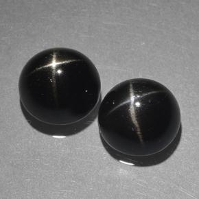 Black Star Diopside Gem - 4.3ct Round Cabochon (ID: 502627)