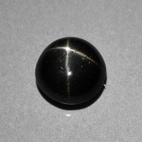 Negro Diópsido Estrella Gema - 3.4ct Cabujón Redondo (ID: 502909)