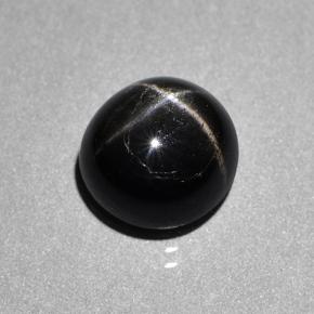 Black Star Diopside Gem - 4.1ct Round Cabochon (ID: 502910)