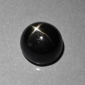 Black Star Diopside Gem - 4.8ct Round Cabochon (ID: 502913)