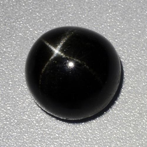 4,29ct Cabochon rotondo nero Diopside stellato dall'India, Dimension 9,2mm, Natural non trattati Gemstone, Opaque Clarity, 1 piece Diopside stellato in Nero Color, Mohs Hardness of 5 - 6, Photo A