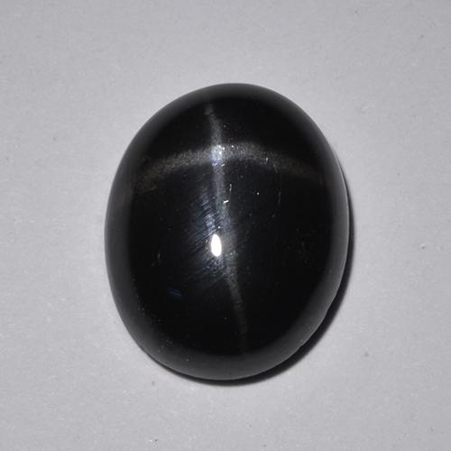 Черный Звездчатый Диопсид Камень - 4ct Овал Кабошон (ID: 514291)