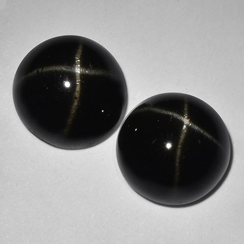 Black Star Diopside Gem - 3.8ct Round Cabochon (ID: 514404)